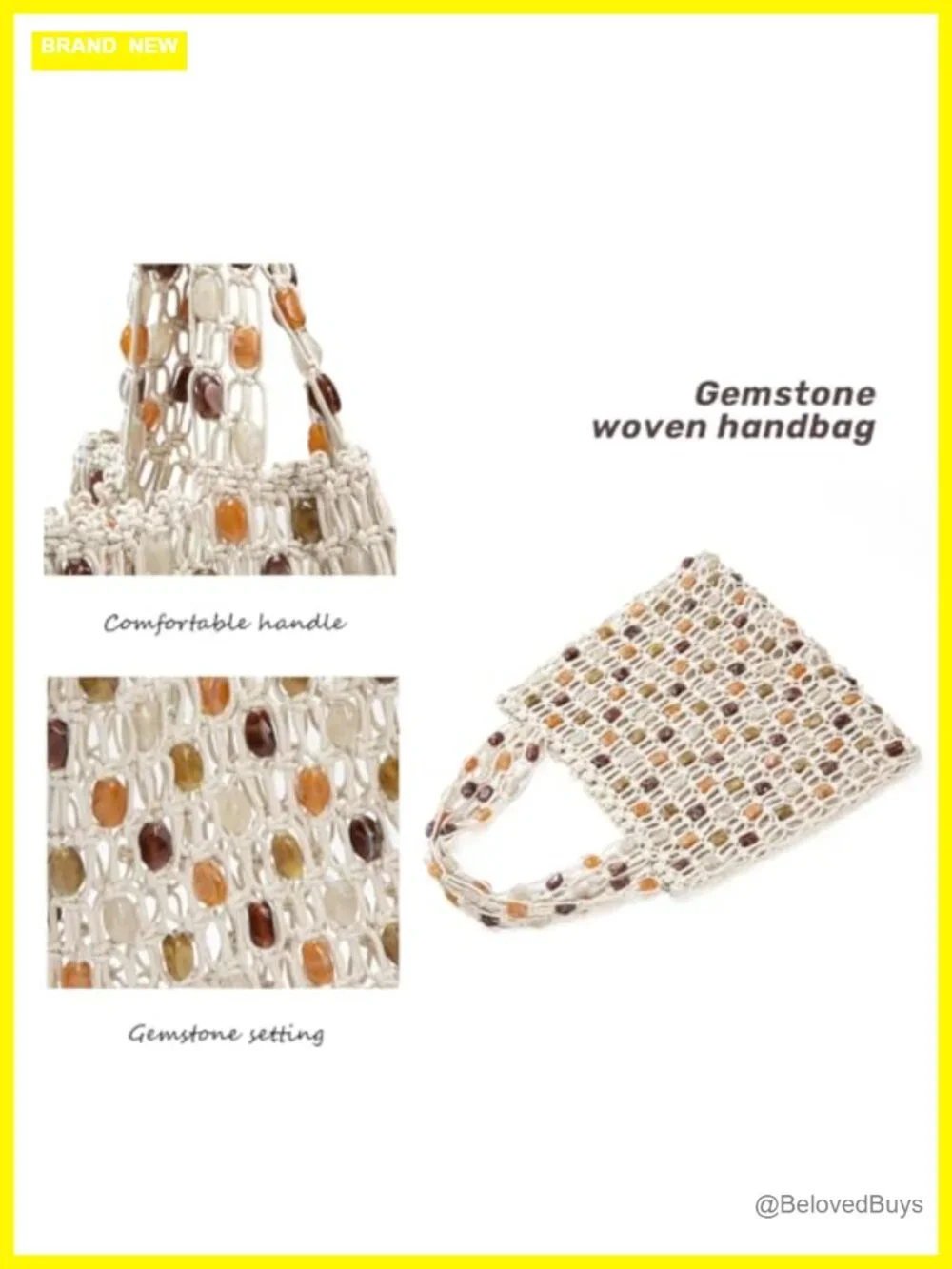 Handcrafted Crochet Shoulder Bag with Beaded Hobo Tote